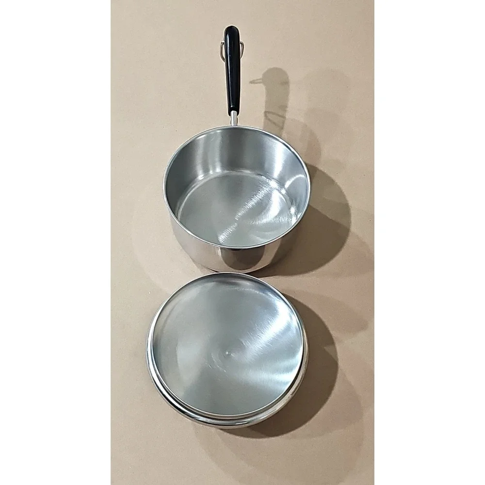REVERE WARE 1 Qt 96K Stainless Saucepan Clad Bottom w/Lid Clinton, Ill. USA